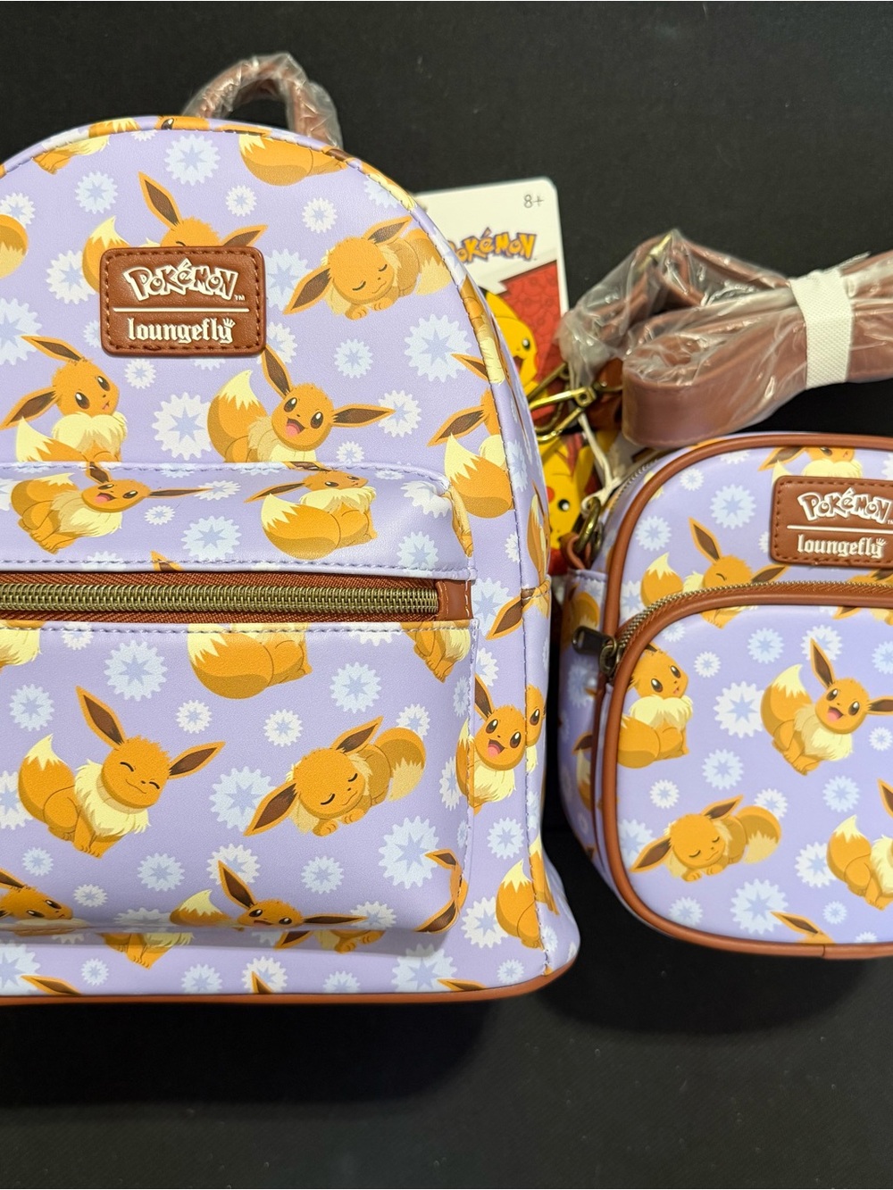 Loungefly Lavender Eevee Kids Mini Backpack and Crossbody Set